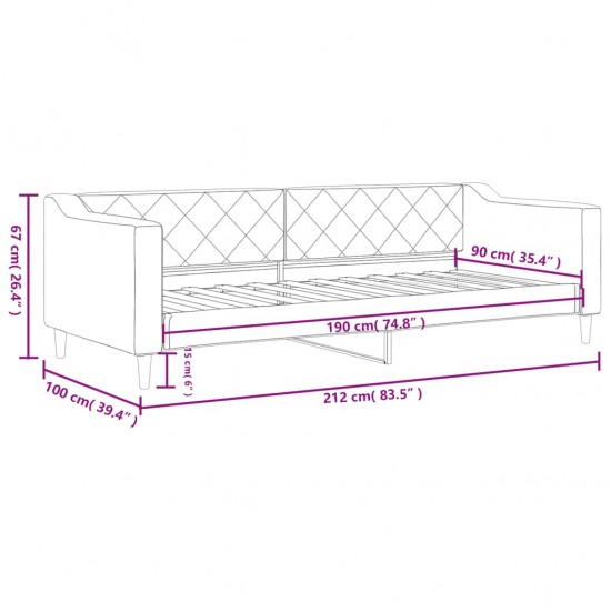 Sofa, juodos spalvos, 90x190cm, audinys