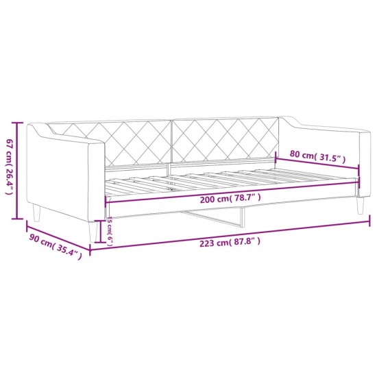 Sofa, taupe spalvos, 80x200cm, audinys