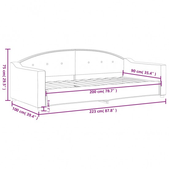 Sofa, taupe spalvos, 90x200cm, audinys