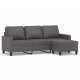 Trivietė sofa su pakoja, pilkos spalvos, 180cm, dirbtinė oda