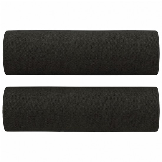 Dvivietė sofa su pagalvėlėmis, juodos spalvos, 120cm, audinys