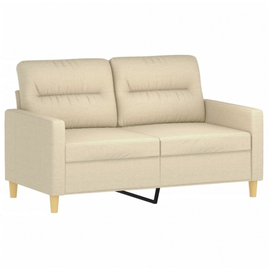 Dvivietė sofa su pagalvėlėmis, kreminės spalvos, 120cm, audinys