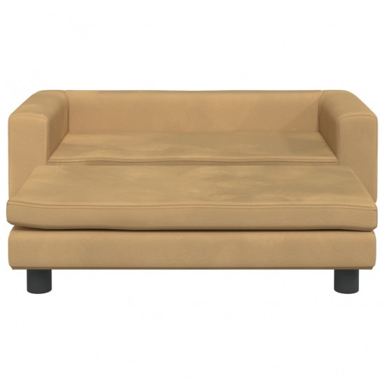 Vaikiška sofa su pakoja, ruda, 100x50x30cm, aksomas