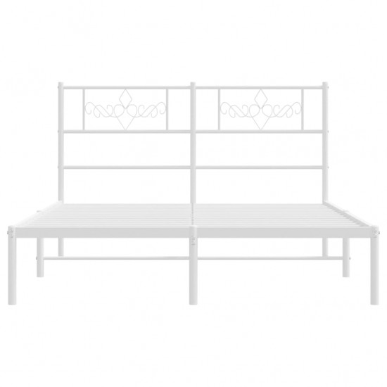 Metalinis lovos rėmas su galvūgaliu, baltos spalvos, 135x190cm