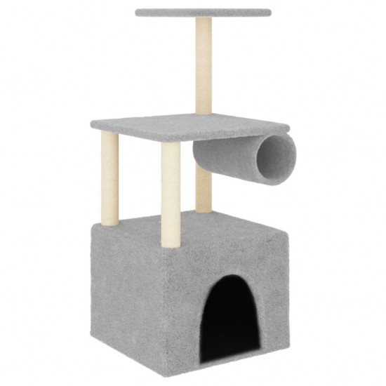 Draskyklė katėms su stovais iš sizalio, šviesiai pilka, 109,5cm