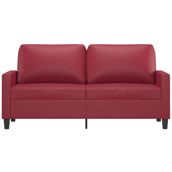 Dvivietė sofa, raudonojo vyno spalvos, 140cm, dirbtinė oda