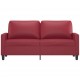 Dvivietė sofa, raudonojo vyno spalvos, 140cm, dirbtinė oda