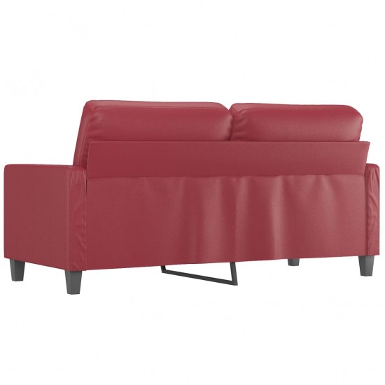 Dvivietė sofa, raudonojo vyno spalvos, 140cm, dirbtinė oda