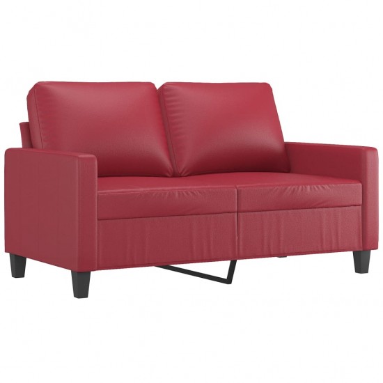 Dvivietė sofa, raudonojo vyno spalvos, 120cm, dirbtinė oda