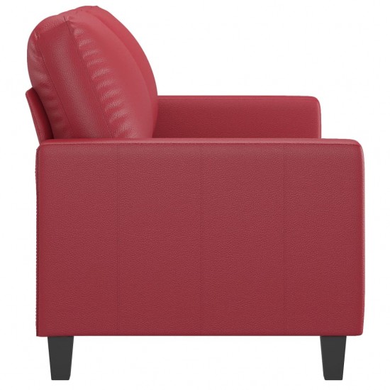 Dvivietė sofa, raudonojo vyno spalvos, 120cm, dirbtinė oda