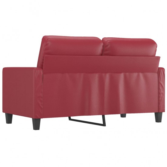 Dvivietė sofa, raudonojo vyno spalvos, 120cm, dirbtinė oda