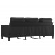 Trivietė sofa, juodos spalvos, 180cm, dirbtinė oda