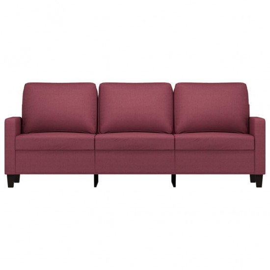 Trivietė sofa, raudonojo vyno spalvos, 180cm, audinys