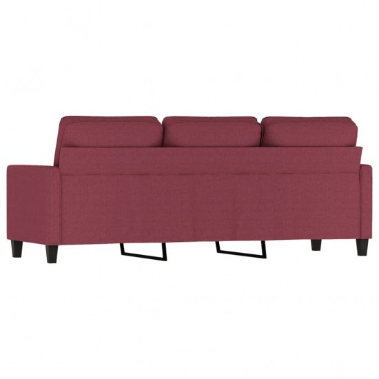 Trivietė sofa, raudonojo vyno spalvos, 180cm, audinys