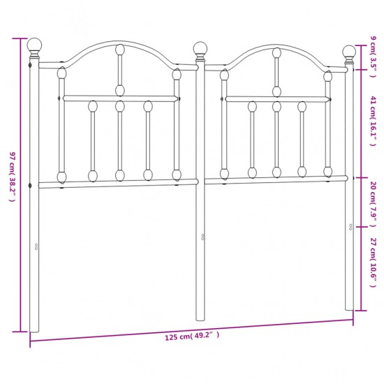 Metalinis galvūgalis, juodos spalvos, 120cm