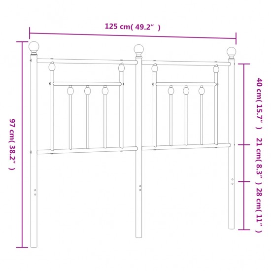 Metalinis galvūgalis, juodos spalvos, 120cm