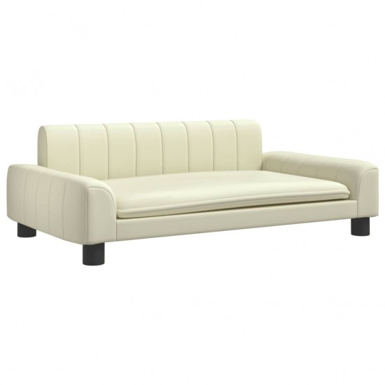 Vaikiška sofa, kreminės spalvos, 90x53x30cm, dirbtinė oda