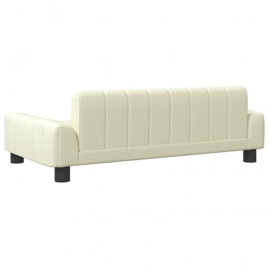 Vaikiška sofa, kreminės spalvos, 90x53x30cm, dirbtinė oda