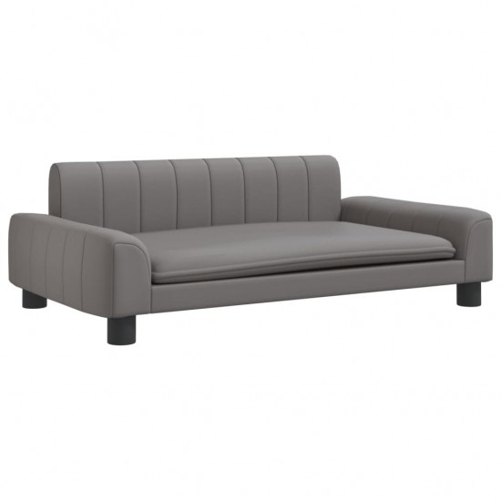 Vaikiška sofa, pilkos spalvos, 90x53x30cm, dirbtinė oda