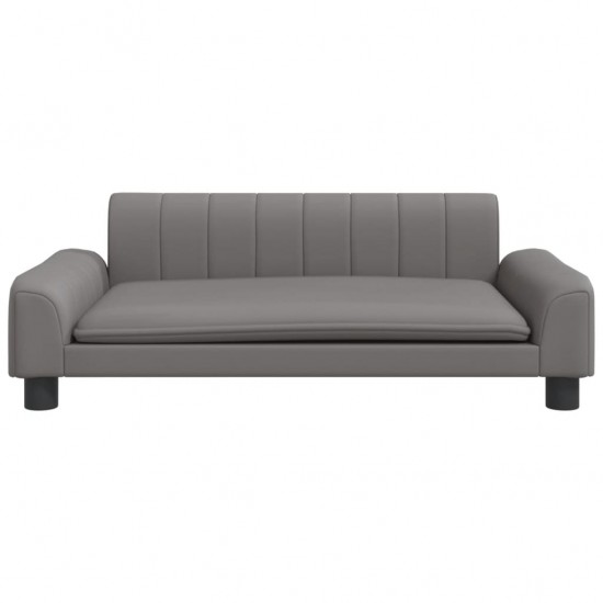 Vaikiška sofa, pilkos spalvos, 90x53x30cm, dirbtinė oda