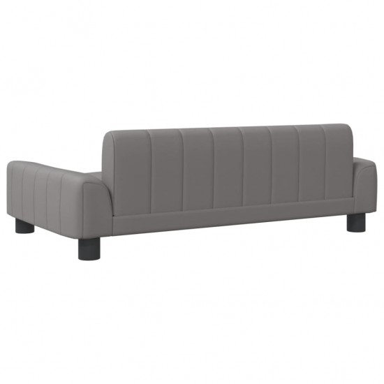 Vaikiška sofa, pilkos spalvos, 90x53x30cm, dirbtinė oda