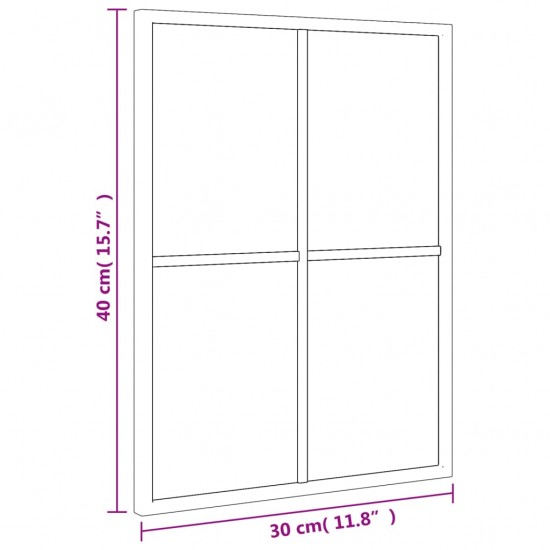 Sieninis veidrodis, juodas, 30x40cm, geležis, stačiakampis