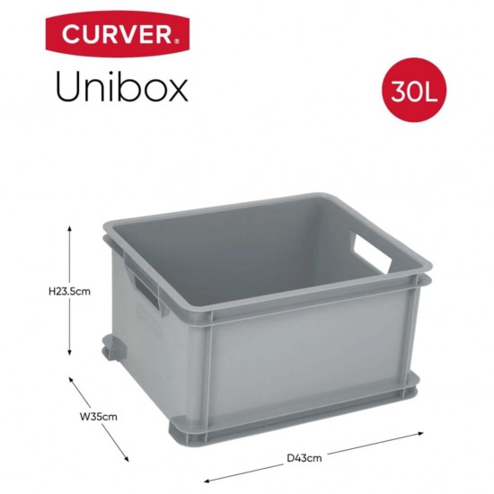 Curver Daiktadėžė Unibox, pilkos spalvos, 30l, L dydžio