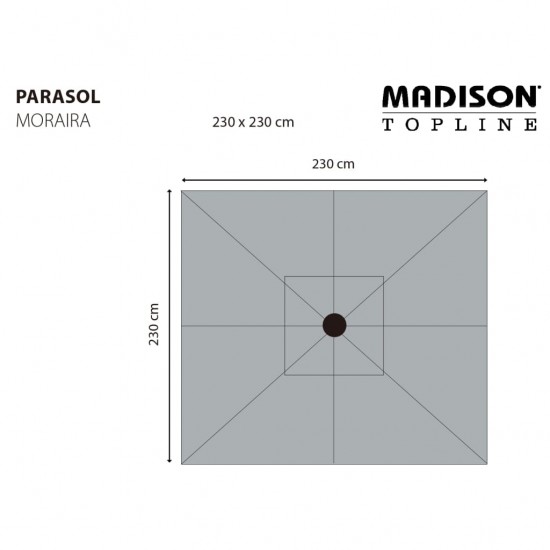 Madison Skėtis nuo saulės Moraira, pilkos spalvos, 230x230cm