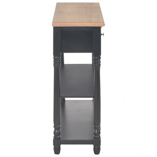 Konsolinis staliukas, juodas, 110x30x76cm, apdirbta mediena