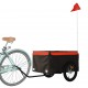 Krovininė dviračio priekaba, juoda ir oranžinė, 45kg, geležis