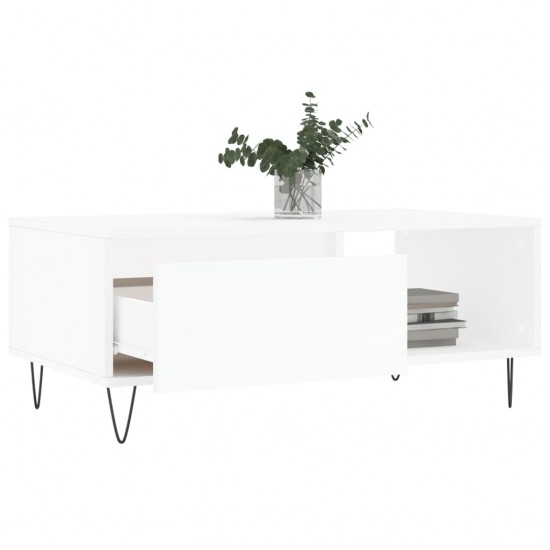 Kavos staliukas, baltos spalvos, 90x50x36,5cm, apdirbta mediena