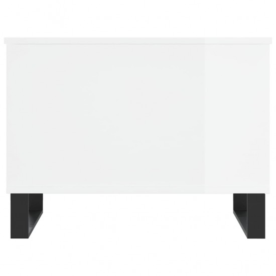 Kavos staliukas, baltas, 60x44,5x45cm, mediena, blizgus