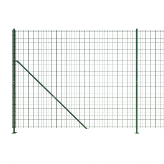 Vielinė tinklinė tvora su flanšais, žalios spalvos, 1,6x25 m