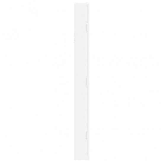 Veidrodinė papuošalų spintelė, balta, 30x8,5x90cm, sieninė
