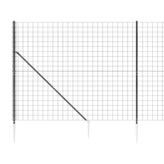 Vielinė tinklinė tvora su smaigais, antracito spalvos, 2x10m