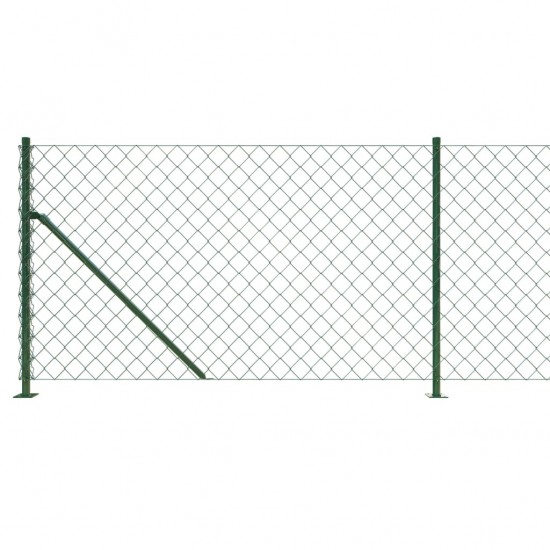 Tinklinė tvora su flanšais, žalios spalvos, 1,1x25m