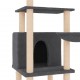 Draskyklė katėms su stovais iš sizalio, tamsiai pilka, 132cm
