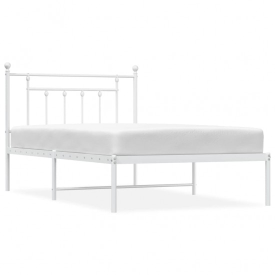 Metalinis lovos rėmas su galvūgaliu, baltos spalvos, 100x200cm