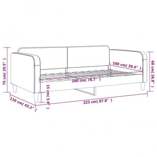 Sofa, juodos spalvos, 100x200cm, audinys