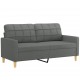 Dvivietė sofa, tamsiai pilkos spalvos, 140cm, audinys