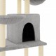 Draskyklė katėms su stovais iš sizalio, šviesiai pilka, 180cm