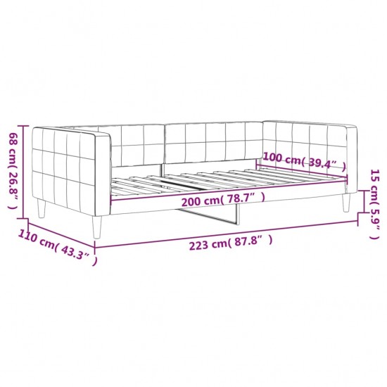 Sofa, mėlynos spalvos, 100x200cm, aksomas