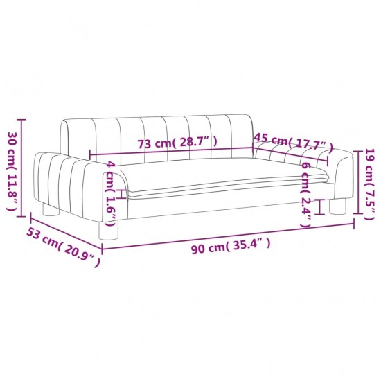 Vaikiška sofa, tamsiai pilkos spalvos, 90x53x30cm, audinys