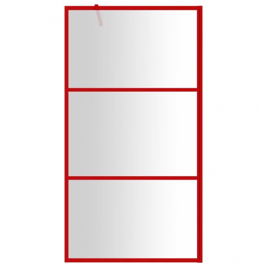 Dušo sienelė su skaidriu ESG stiklu, raudona, 115x195cm