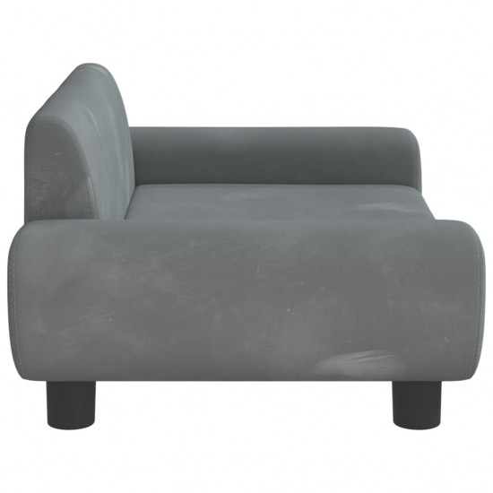 Vaikiška sofa, tamsiai pilkos spalvos, 70x45x33cm, aksomas