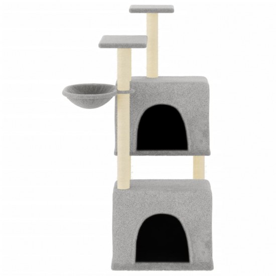 Draskyklė katėms su stovais iš sizalio, šviesiai pilka, 122cm