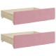 Stalčiai po lova, 2vnt., rožiniai, apdirbta mediena ir aksomas