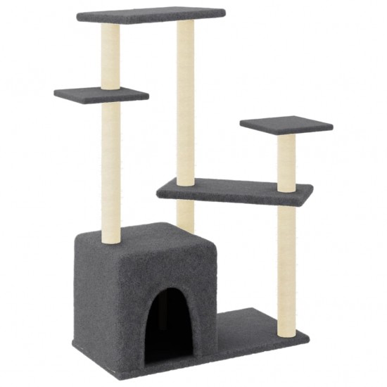 Draskyklė katėms su stovais iš sizalio, tamsiai pilka, 107,5cm