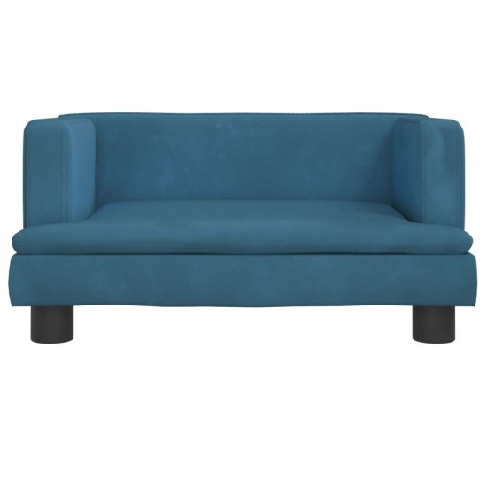 Vaikiška sofa, mėlynos spalvos, 60x40x30cm, aksomas