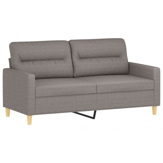 Dvivietė sofa su pagalvėlėmis, taupe spalvos, 140cm, audinys